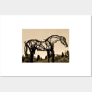 Wooden Horse at Sunset Posters and Art